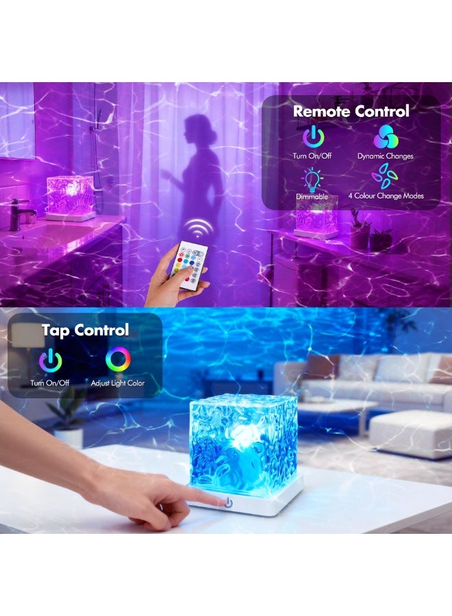 Shower Light No Wiring, Rechargeable 16 Color Ocean Wave Projector Light, Dimmable Waterproof Shower Lamp with Remote, Ocean Lamp for Shower, Bathroom Night Light, Birthday Gifts for Girl - Image 4