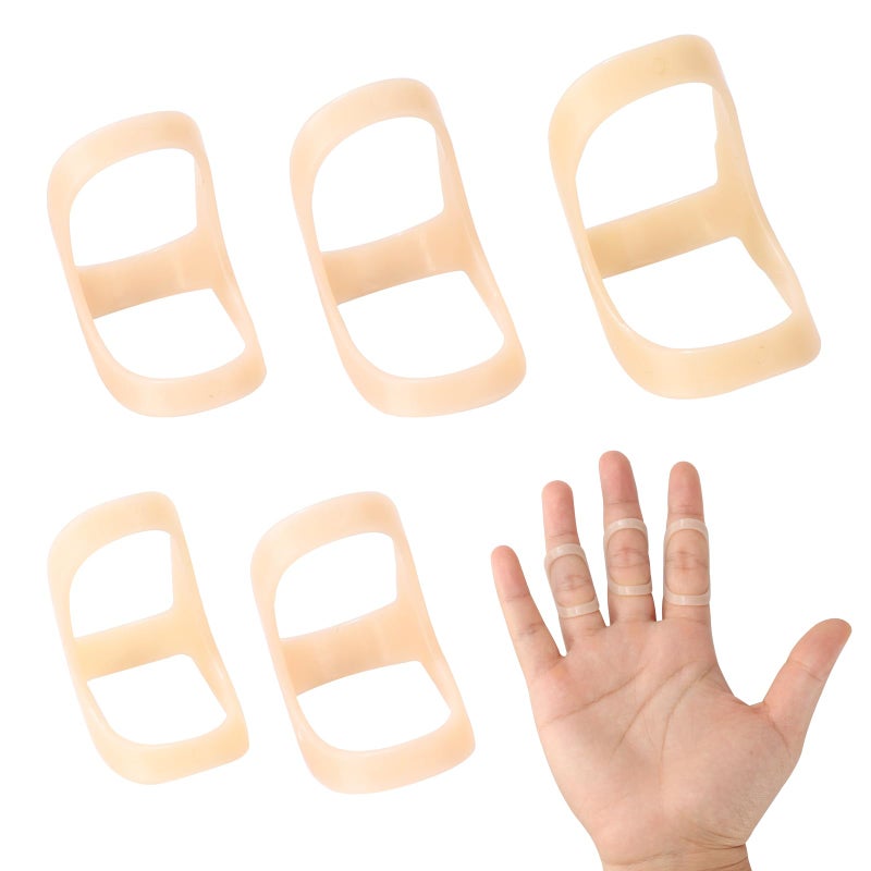 CAGSIG Oval Finger Splints, 5PCS Oval Trigger Finger Splint for Trigger/Mallet/Arthritis/Straightening, Trigger Finger Brace for Thumb Middle Pinky or Ring Finger -Size 6,7,8,9,10 - Image 1