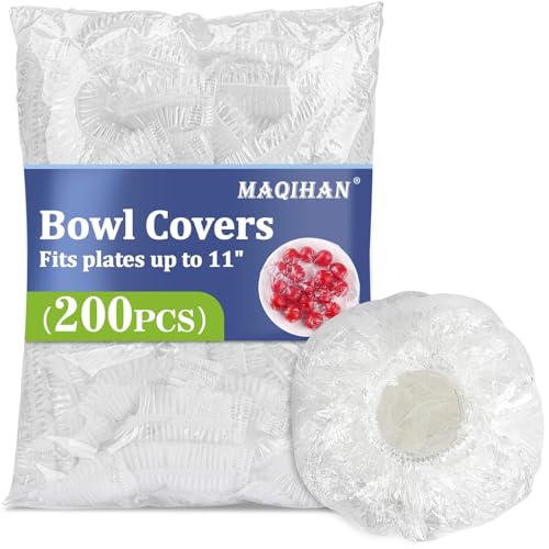 MAQIHAN 200 Bowl Covers for Bread Proofing - Medium Plastic Wrap Food Sourdough Baking Rising Elastic Reusable Plate Covers Outdoor Food Fresh Keeping Bags Shower Cap Hair Deep Conditioning - Image 1