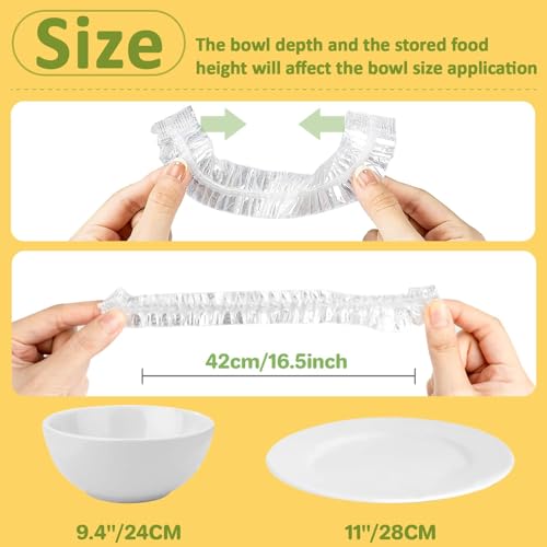 MAQIHAN 200 Bowl Covers for Bread Proofing - Medium Plastic Wrap Food Sourdough Baking Rising Elastic Reusable Plate Covers Outdoor Food Fresh Keeping Bags Shower Cap Hair Deep Conditioning - Image 2
