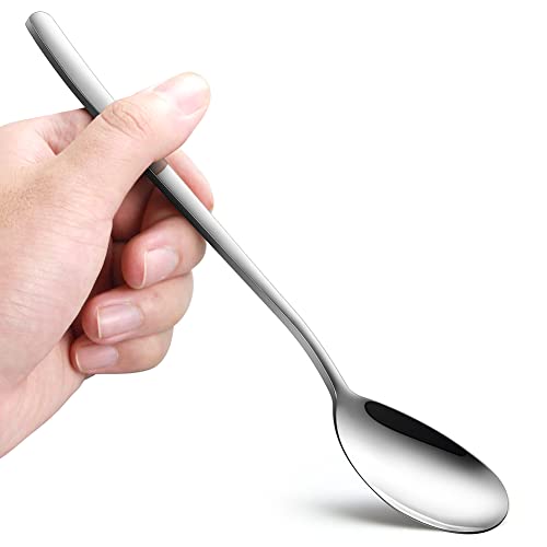 AYFDISHS Korean Spoon, 6 Pieces Soup Spoons Stainless Steel, Korean Spoons with Long Handles, 8 Inch Rice Spoon Dinner Spoon Table Spoon Flatware Set for Home, Kitchen, or Restaurant - Image 4
