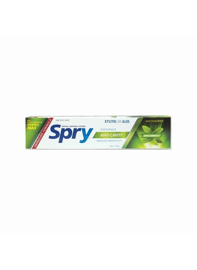 Spry Xylitol Toothpaste 5oz, Fluoride Toothpaste Adult and Kids, Teeth Whitening Toothpaste with Xylitol, Natural Breath Freshening, Mouth Moisturizing Ingredients, Spearmint (Pack of 6)  - Image 2