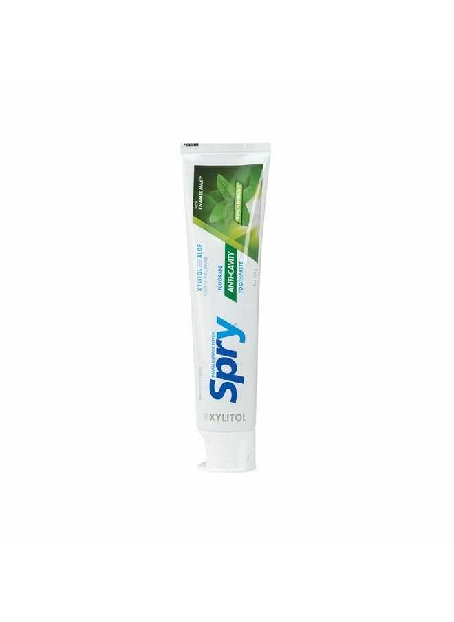Spry Xylitol Toothpaste 5oz, Fluoride Toothpaste Adult and Kids, Teeth Whitening Toothpaste with Xylitol, Natural Breath Freshening, Mouth Moisturizing Ingredients, Spearmint (Pack of 6)  - Image 3