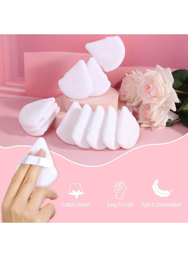 MOMENT 12 Pieces Powder Puff Face Triangle Makeup Sponge For Loose Powder Setting Powder Velour Foundation Blender Sponge Beauty Makeup Tool, White - Image 4
