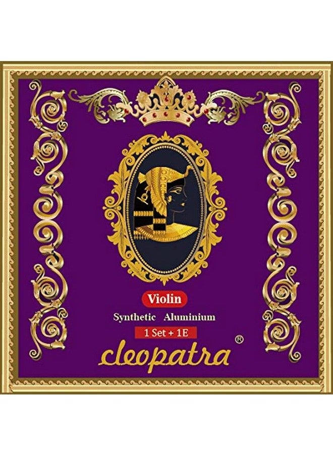 CLEOPATRA - Handmade Violin Strings: 1 Pack + 1 Extra E. Synthetic Core Medium Gauge Ball End 4 4. - Image 1