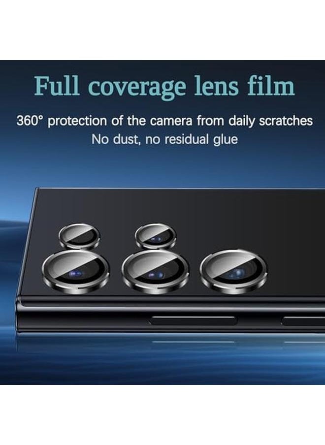 erorex - Pack Of 2 Camera Lens Protector Compatible With Samsung Galaxy S23 Ultra Film Aluminum Alloy Lens Tempered Glass Lens Cover HD Scratch Resistant Full Coverage Black For Galaxy S23 Ultra - Image 1