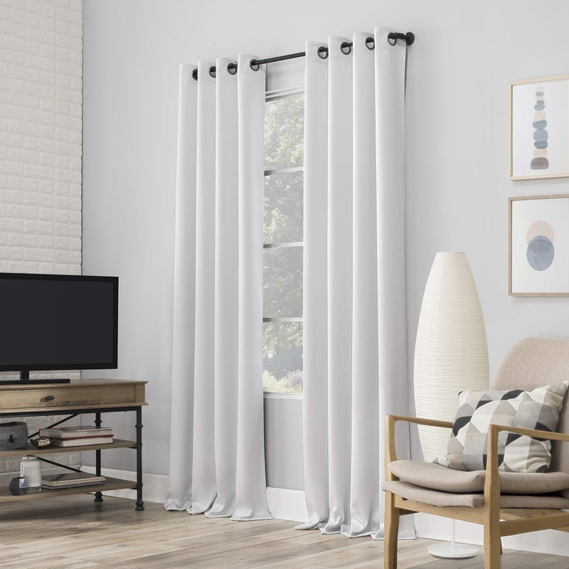Sun Zero Nordic 2pack Theater Grade Extreme 100 Blackout Grommet Curtain Panel Pair 104 x 962 52 x 96 Pearl Offwhite Blackout Curtain