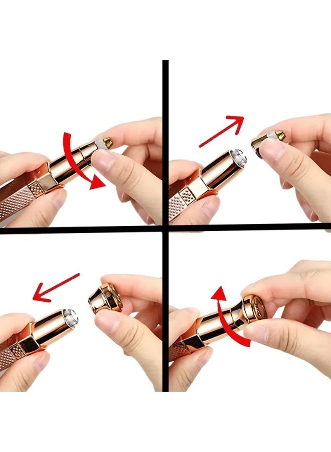 ماكينة تشذيب الحواجب وإزالة شعر الوجه للنساء، ماكينة حلاقة حواجب ومزيل شعر 2 في 1، شفرات حلاقة غير مؤلمة قابلة لإعادة الشحن للوجه، الحاجب، الشفاه، الجسم، الذقن، الذراعين، مع ضوء LED مدمج (أسود) - Image 2