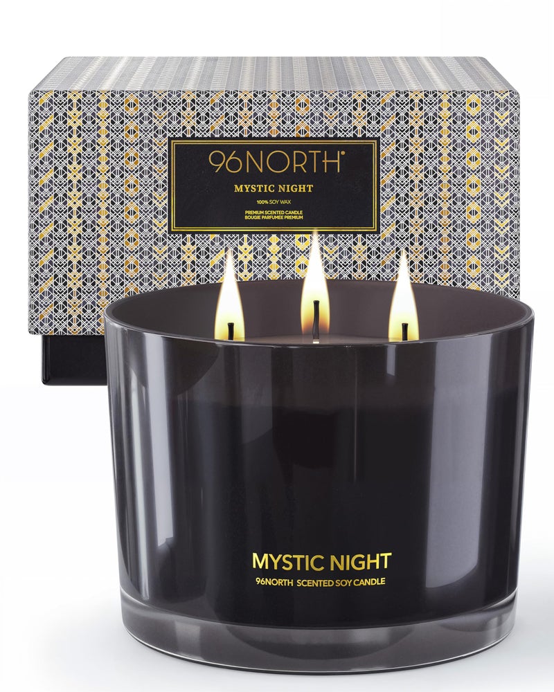 96NORTH Luxury White Sage Candle | Large 3 Wick Jar Candle | Up to 50 Hours Burning Time | 100% Natural Soy Wax | Relaxing Aromatherapy Aesthetic Candles | Housewarming Gift for Men and Women - Image 1