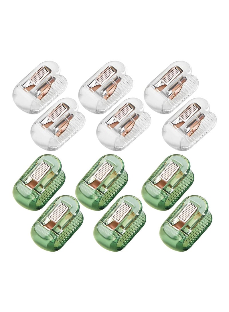 Barakah Duvet Cover Clips Set of 12 - Bedsheet Holding Clips for Bedding, Quilt Fixer,Quilt Fixing Clip - No Pins Safety Plastic Quilt Anti-Movement Clip, Firm and Not Easy to Fall Off (Clear, Green) - Image 1