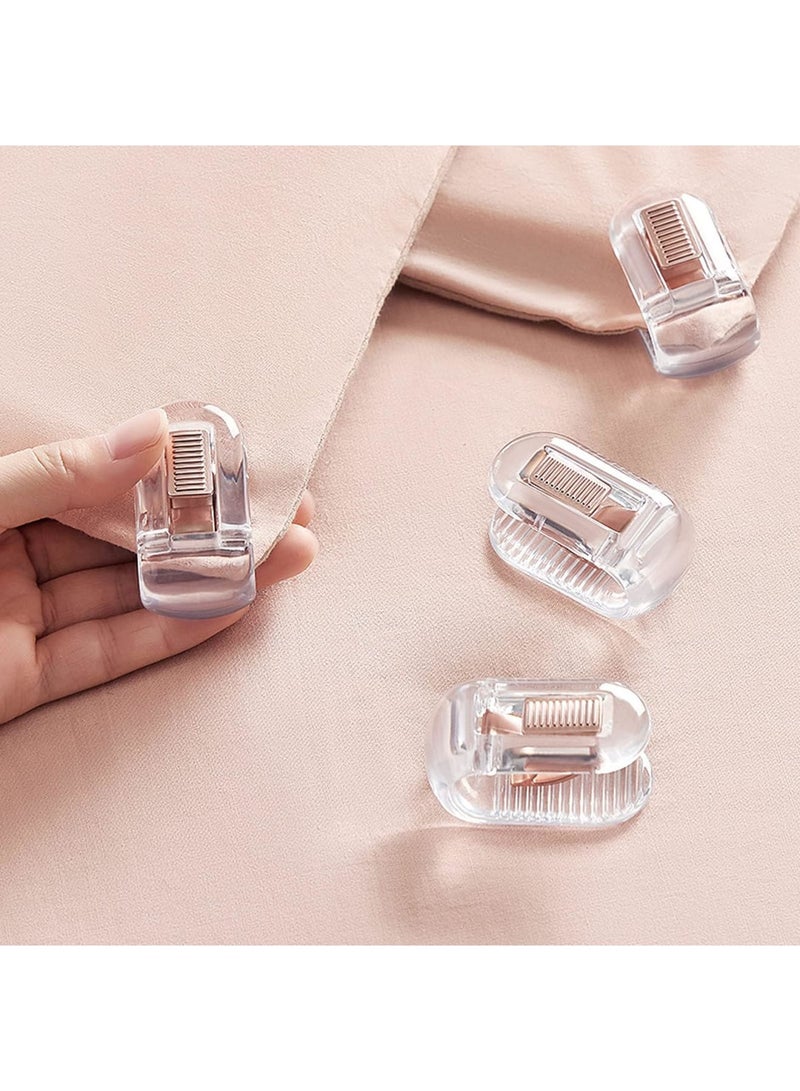 Barakah Duvet Cover Clips Set of 12 - Bedsheet Holding Clips for Bedding, Quilt Fixer,Quilt Fixing Clip - No Pins Safety Plastic Quilt Anti-Movement Clip, Firm and Not Easy to Fall Off (Clear, Green) - Image 5