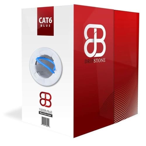 Dripstone CAT6 Ethernet Cable 1000ft Bulk Network LAN Wire 23AWG Solid CCA UTP 550MHz High-Speed Internet Cable Gaming, Streaming, Office, Home Use, Pull Box, CAT 6 Bulk, Stable Connectivity - Blue - Image 1
