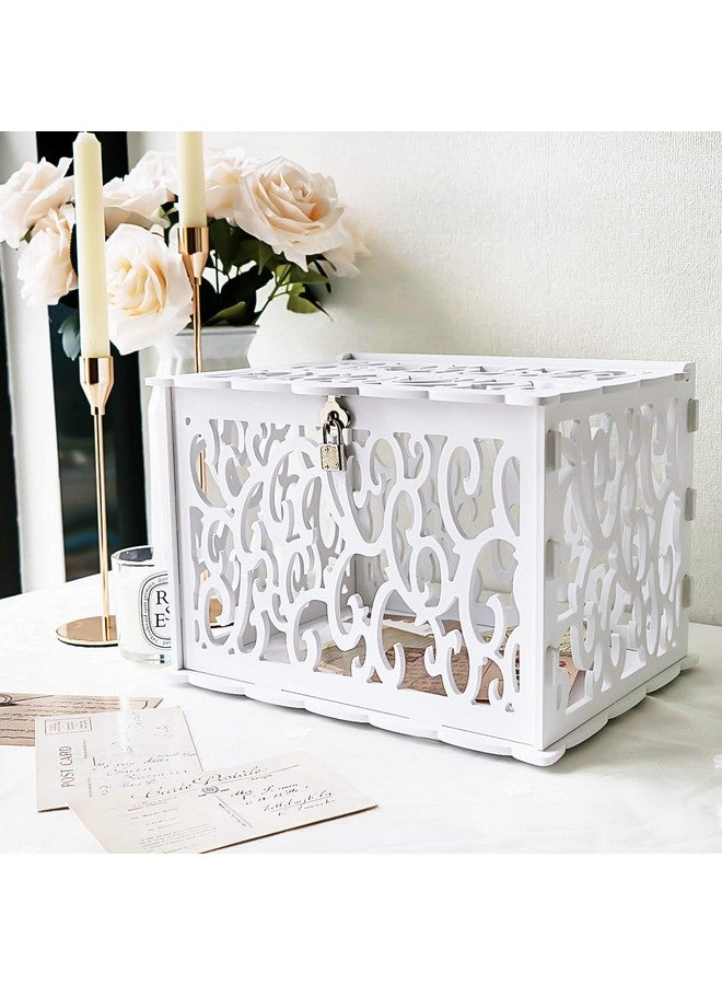 أور ورم صندوق بطاقات زفاف OurWarm مصنوع من مادة PVC المجوفة مع قفل وعلامة بطاقة، صندوق نقود أمان مطور، صندوق بطاقات هدايا لحفلات الزفاف وأعياد الميلاد وحفلات استقبال المولود الجديد ومستلزمات حفلات التخرج - Image 1