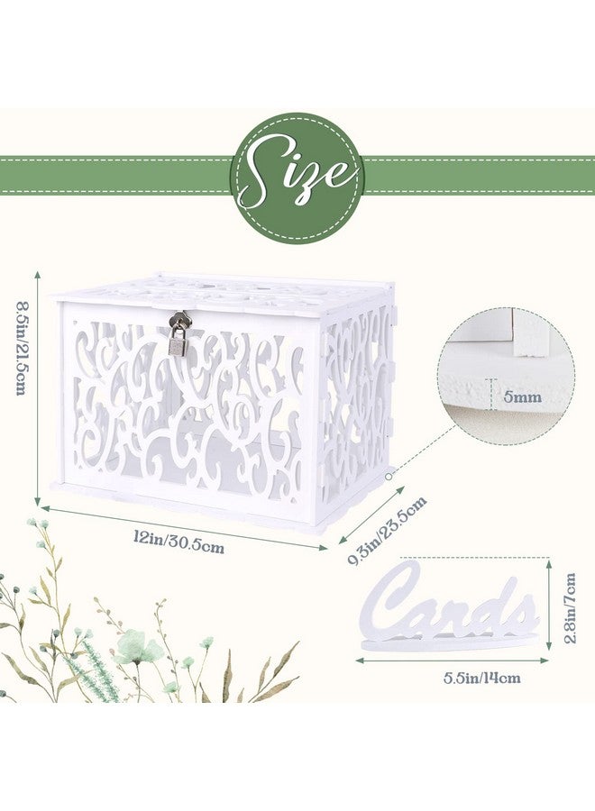 أور ورم صندوق بطاقات زفاف OurWarm مصنوع من مادة PVC المجوفة مع قفل وعلامة بطاقة، صندوق نقود أمان مطور، صندوق بطاقات هدايا لحفلات الزفاف وأعياد الميلاد وحفلات استقبال المولود الجديد ومستلزمات حفلات التخرج - Image 3