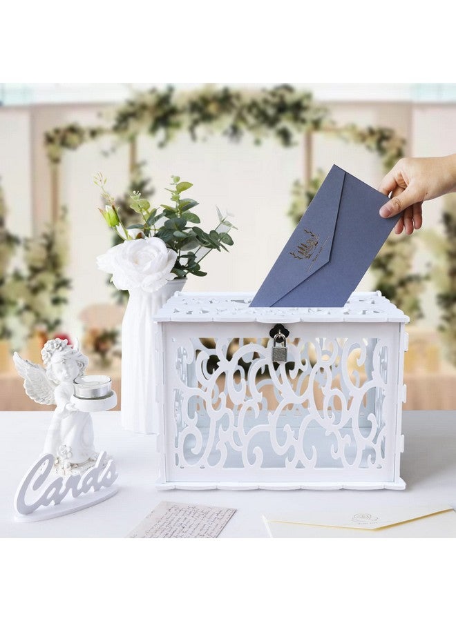 أور ورم صندوق بطاقات زفاف OurWarm مصنوع من مادة PVC المجوفة مع قفل وعلامة بطاقة، صندوق نقود أمان مطور، صندوق بطاقات هدايا لحفلات الزفاف وأعياد الميلاد وحفلات استقبال المولود الجديد ومستلزمات حفلات التخرج - Image 2