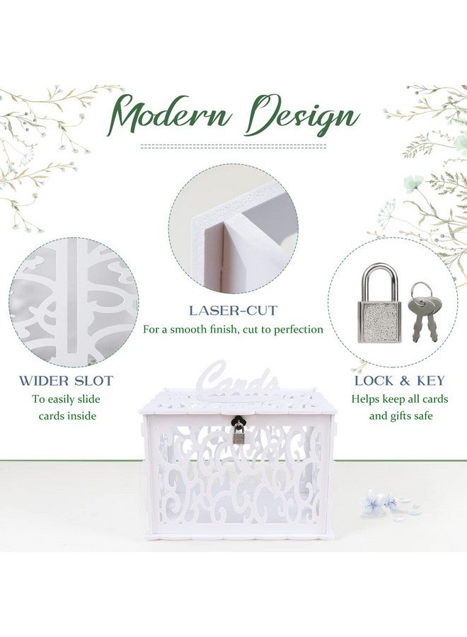 أور ورم صندوق بطاقات زفاف OurWarm مصنوع من مادة PVC المجوفة مع قفل وعلامة بطاقة، صندوق نقود أمان مطور، صندوق بطاقات هدايا لحفلات الزفاف وأعياد الميلاد وحفلات استقبال المولود الجديد ومستلزمات حفلات التخرج - Image 4