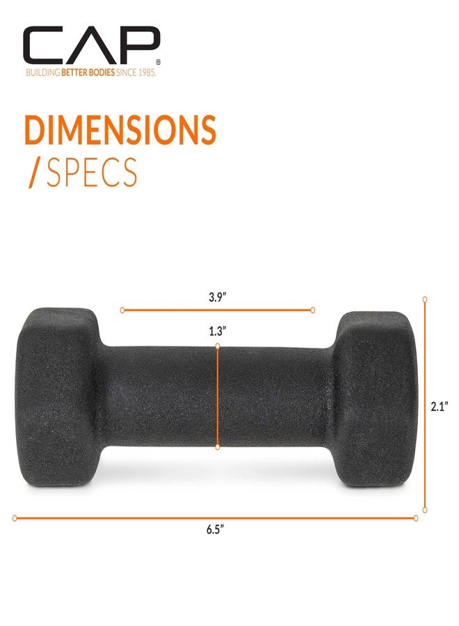 CAP Barbell Neoprene Dumbbell Weights, 3 lb Pair, Black - Image 4