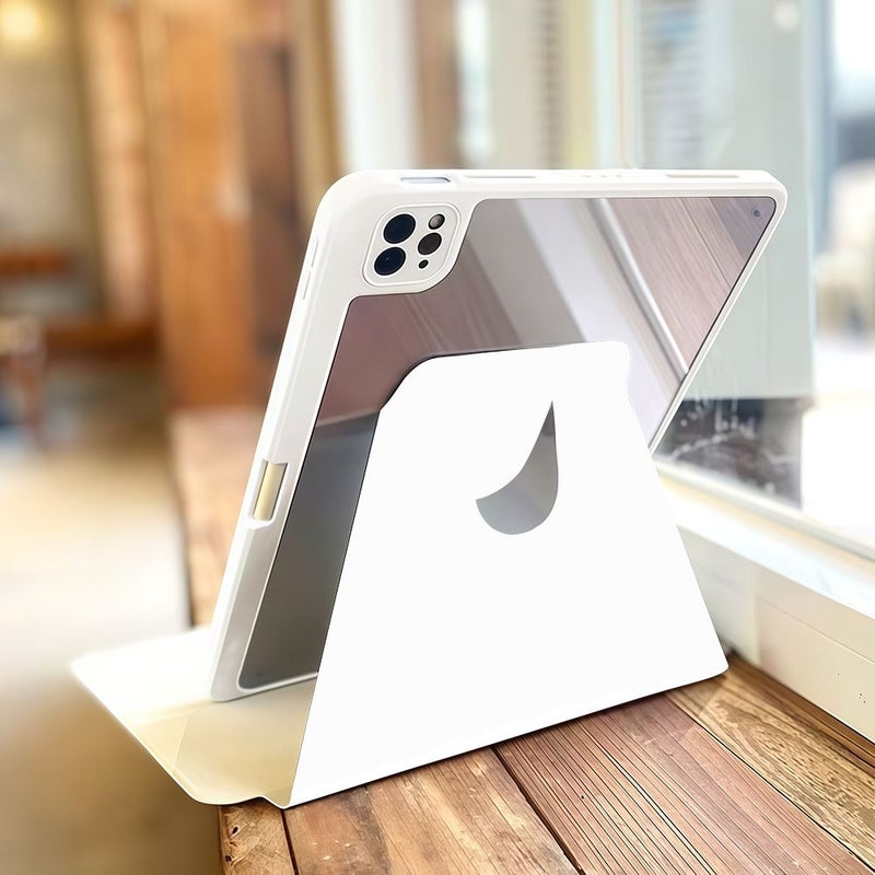 Cover Fo Simple Book Style Rotating Spray Coated Acrylic Transparent Crystal Tablet Protective Case Compatible With iPad Air 6 - Image 5