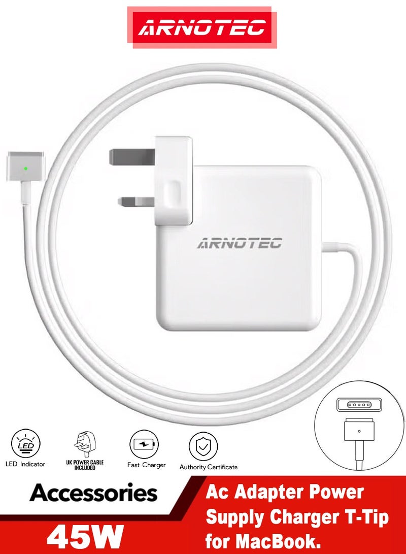 ARNOTEC شاحن MagSafe 2 45 وات محول طاقة بديل لجهاز MacBook Air قابس المملكة المتحدة 14.85 فولت 3.05 أمبير - Image 1