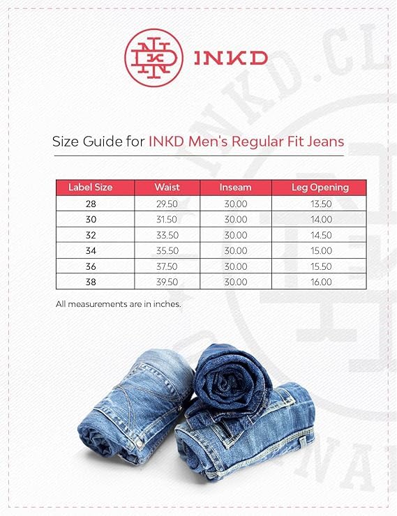 INKD Men's Classic Regular Fit Jeans with 5 Pocket Styling | Mid- Rise | Soft & Stretchable (Denim Divine, 32) - Image 4