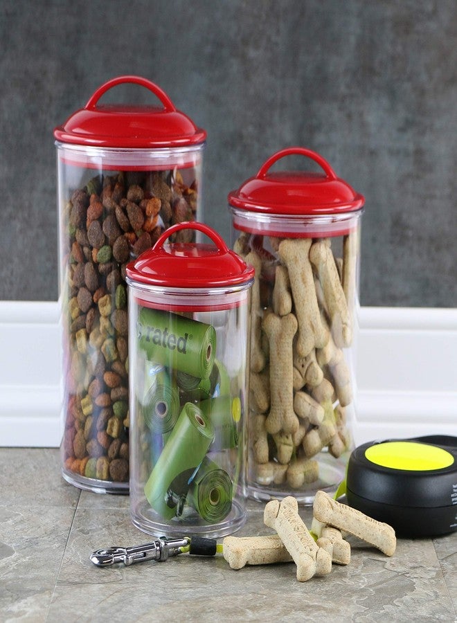 Reston Lloyd Food Storage Containers, BPA Free Airtight Canisters for Cereal, Pasta, Sugar, Coffee, Flour, Cookies, Loose Tea, for Kitchen Organization, Set of 3 by Reston Lloyd, Red - Image 3