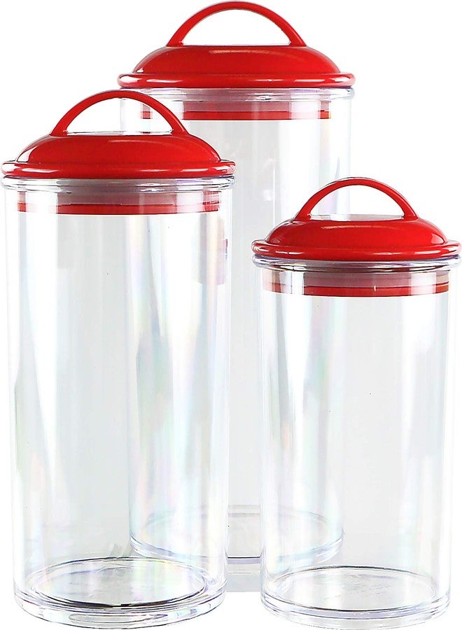 Reston Lloyd Food Storage Containers, BPA Free Airtight Canisters for Cereal, Pasta, Sugar, Coffee, Flour, Cookies, Loose Tea, for Kitchen Organization, Set of 3 by Reston Lloyd, Red - Image 2