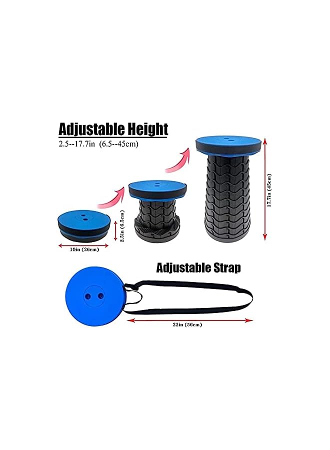 PROMASS Foldable telescopic camping stool, retractable and easy adjustable, portable travel seat for outdoor and indoor activities - Image 4