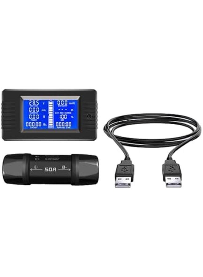 Battery Tester Power Detector 8 120V Consumption Analyzer LCD Display Style C Black - Image 4