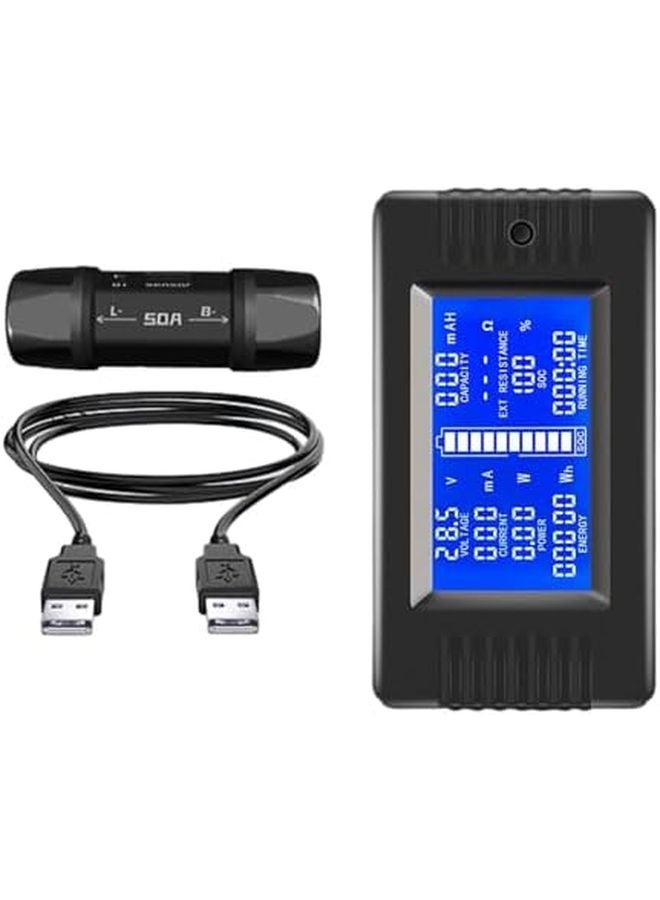 Battery Tester Power Detector 8 120V Consumption Analyzer LCD Display Style C Black - Image 1