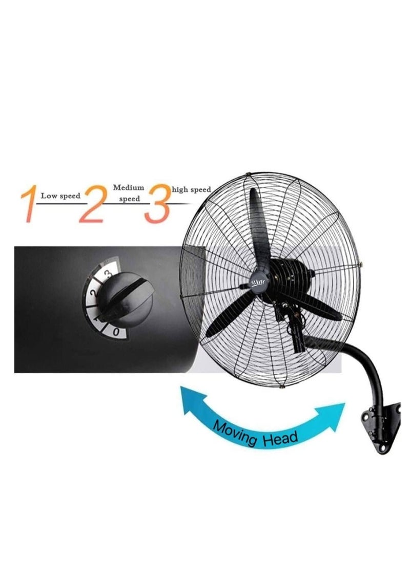 Wtrtr Wtrtr 26 Inch Industrial High Power Wall-mounted Fan, Heavy Duty Commercial Fan for Office Commercial and Restaurant For Workshop Warehouse Factory Building  - Image 3
