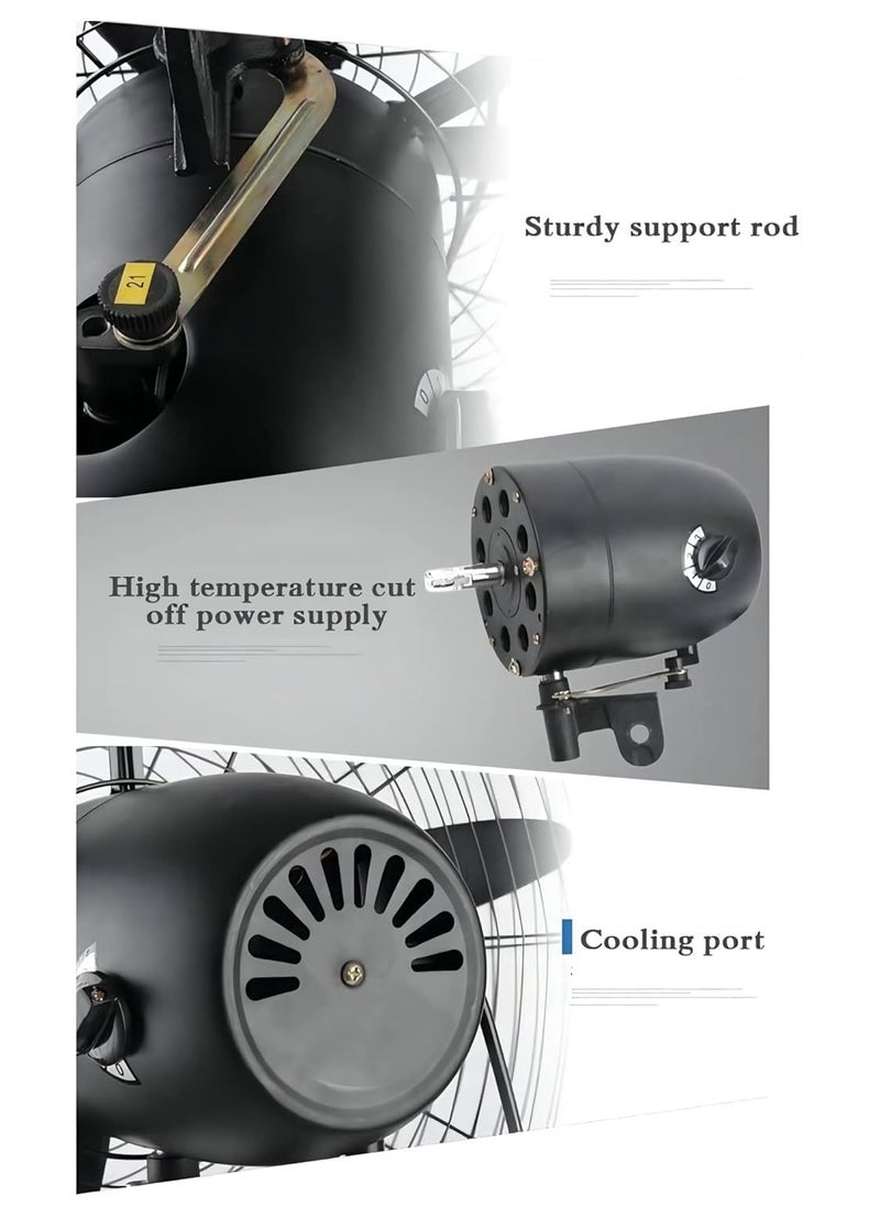Wtrtr Wtrtr 26 Inch Industrial High Power Wall-mounted Fan, Heavy Duty Commercial Fan for Office Commercial and Restaurant For Workshop Warehouse Factory Building  - Image 5