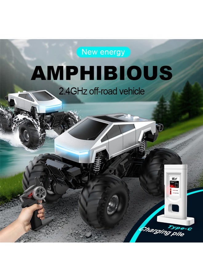 Beauenty Remote Control Car Off-Road Pick-up Truck, 4WD Waterproof Cybertruck Toy RC Cars for All Terrain,1:16 Scale Big Alloy Remote Control Truck 2.4GHz Vehicles Kids Gifts for Boys 8-12 - Image 3