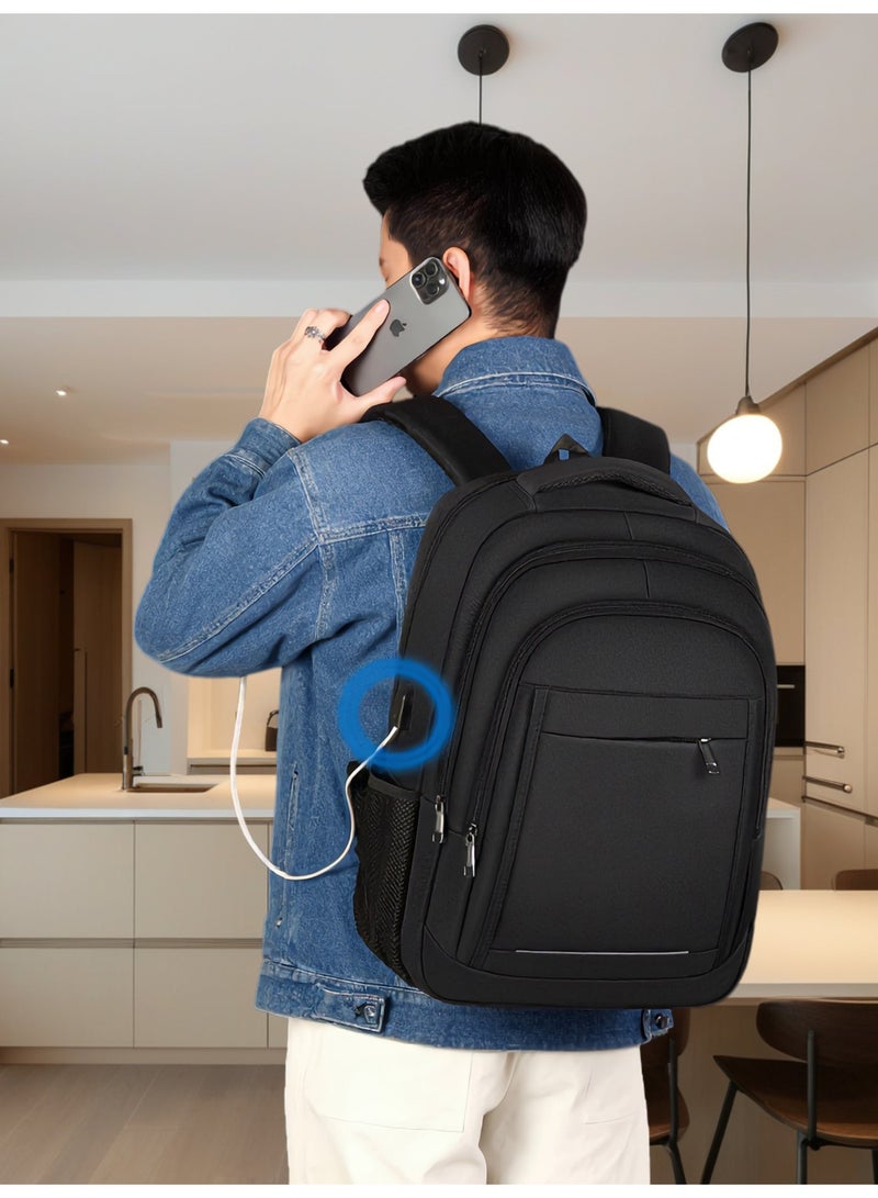 BagVibe حقيبة ظهر سفر للابتوب 15.6 بوصة للرجال والنساء مع منفذ شحن USB وحذاء مخفي، معتمدة للطيران، مناسبة للعمل والرحلات والمشي في الهواء الطلق - Image 2