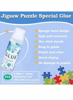 Generic Puzzle Glue with Sponge Head, Jigsaw Puzzle Glue for Kids, Puzzle Glue Clear with Applicator, Water-Soluble Special Craft Puzzle Glue, Puzzle Saver for 1000/1500/3000 Pieces of Puzzle, 120ML  - Image 2