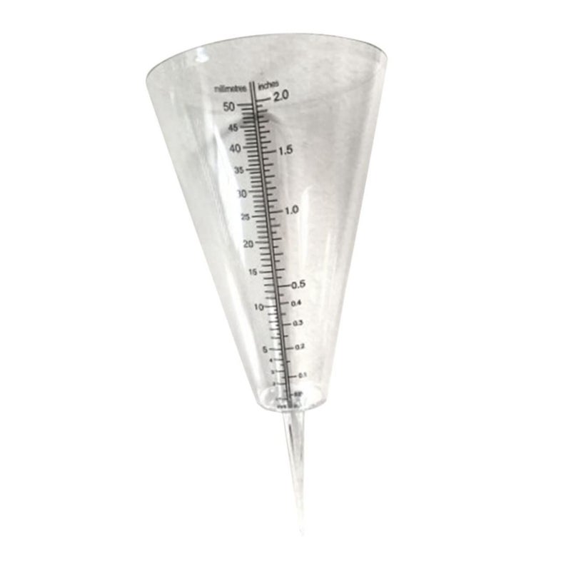 Transparent Cone Rain Gauge With Ground Spike For Accurate Garden Lawn Measurement - Image 1