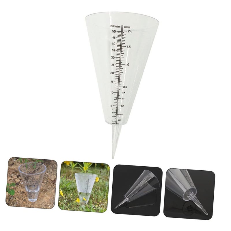 Transparent Cone Rain Gauge With Ground Spike For Accurate Garden Lawn Measurement - Image 5