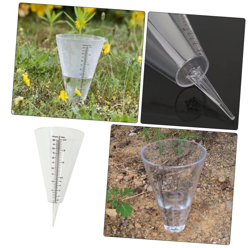Transparent Cone Rain Gauge With Ground Spike For Accurate Garden Lawn Measurement - Image 4