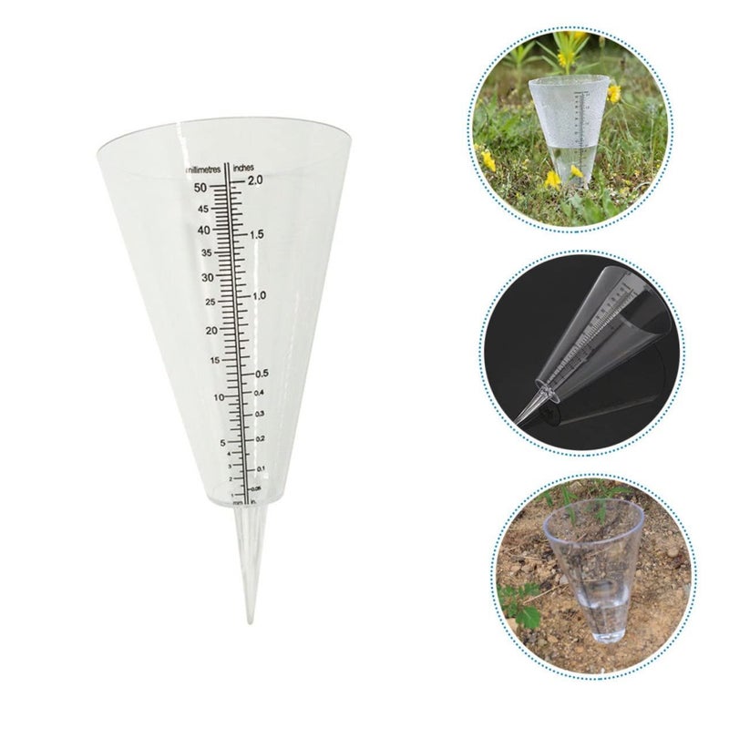 Transparent Cone Rain Gauge With Ground Spike For Accurate Garden Lawn Measurement - Image 3