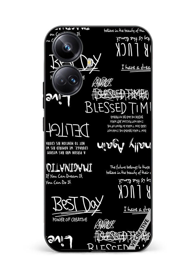 VR CREATIVE Protective Case Cover For Realme 10 Pro Plus Allography And Lettering Black Design Multicolour - Image 1