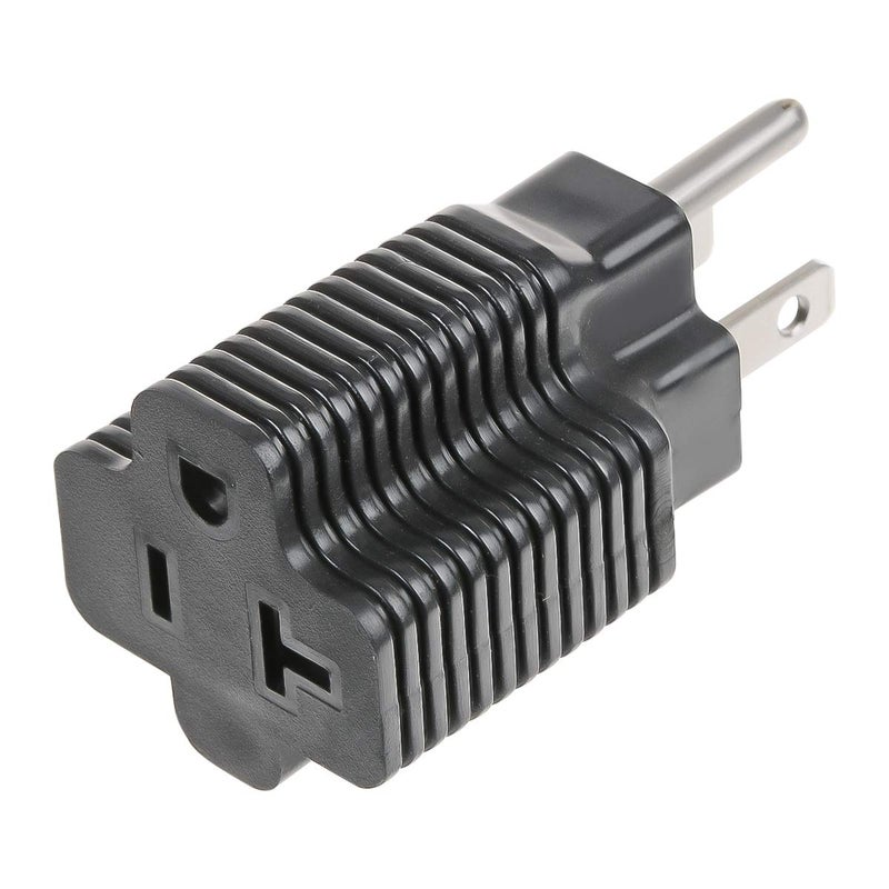 TENINYU NEMA 5-15P to 5-15/20R Adapter,15 Amp Household Plug to 20 Amp T-Blade Female Adapter,15 Amp Male to 20 Amp Female Plug Outlet 3 Prong Household T-Blade Adapter(1 Pack) - Image 1