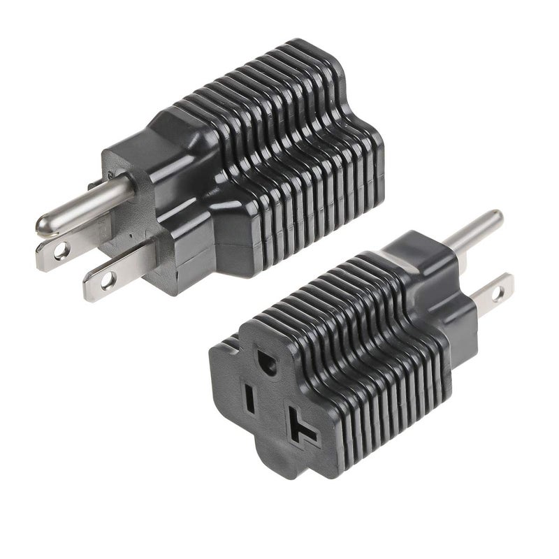 TENINYU NEMA 5-15P to 5-15/20R Adapter,15 Amp Household Plug to 20 Amp T-Blade Female Adapter,15 Amp Male to 20 Amp Female Plug Outlet 3 Prong Household T-Blade Adapter(1 Pack) - Image 3