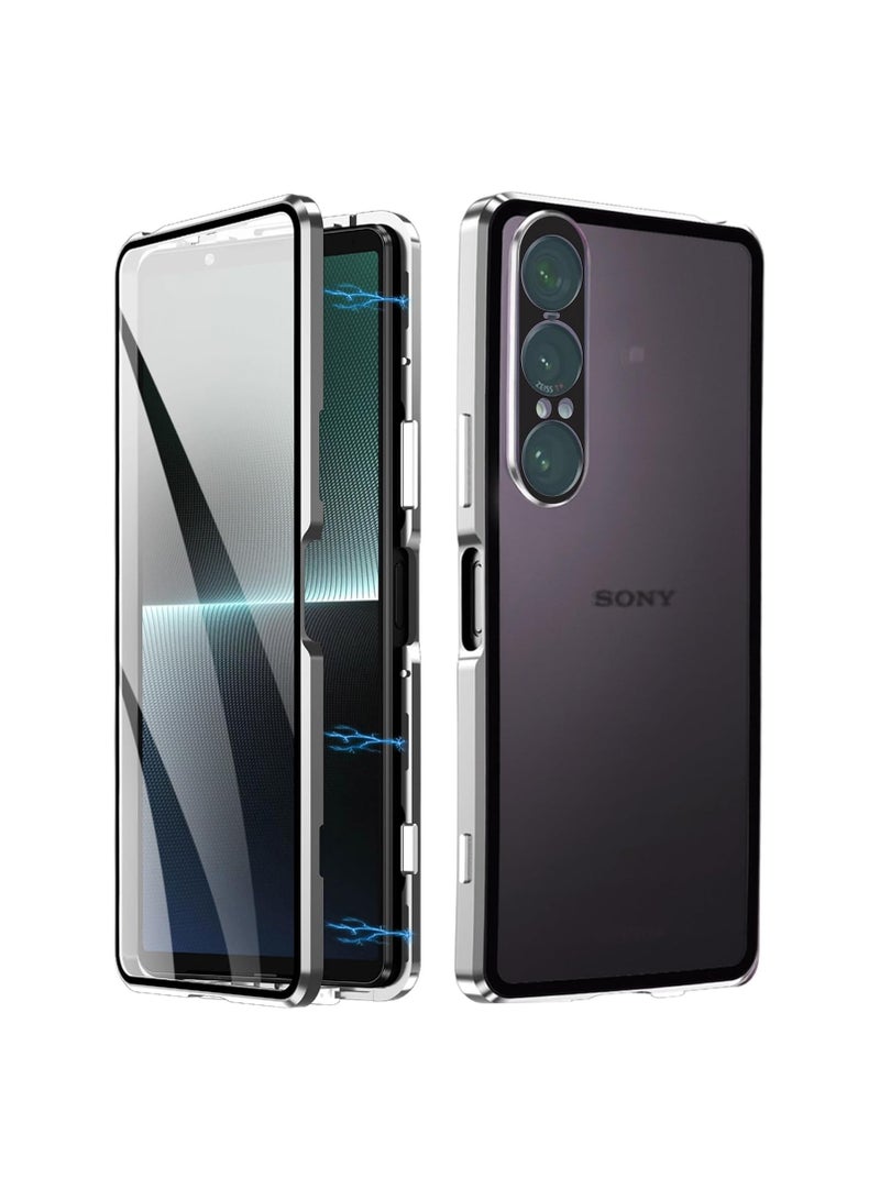 general Metal Bumper Frame Case Compatible with Sony Xperia 1 VII 2025, Deluxe Premium Aluminium Shockproof Bumper Frame with Matte Clear Hard Back Cover