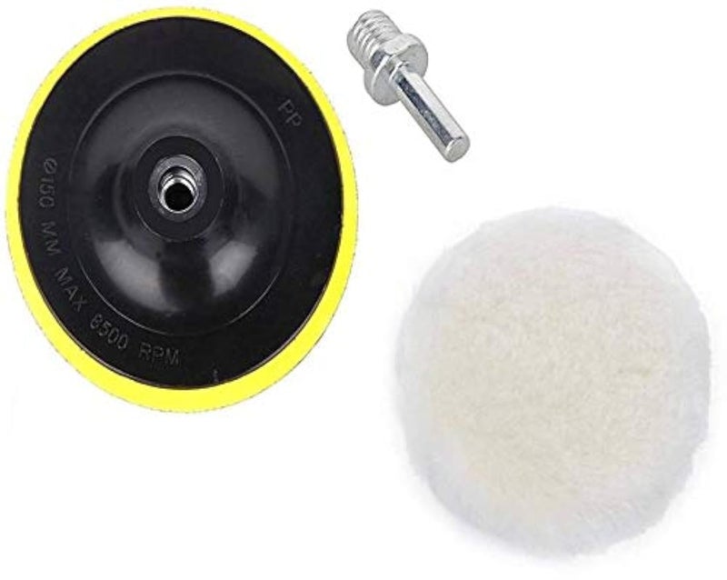 ISC M10 5"(125MM) Backup PAD & Wool Pad for Car Polisher with Drill Machine Attachment with M10 Spindle/Adaptor - Image 1