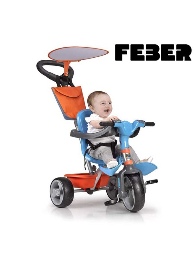 Feber Trike Baby Plus Music C20 | Adjustable Seat and Push Handle with Hood and Footrest | Kids up to 5 Years Old | Baby Tricycle | Kids Trike | Bike for Kids | Baby Bike | Musical Tricycle | Easy to Drive - Image 1