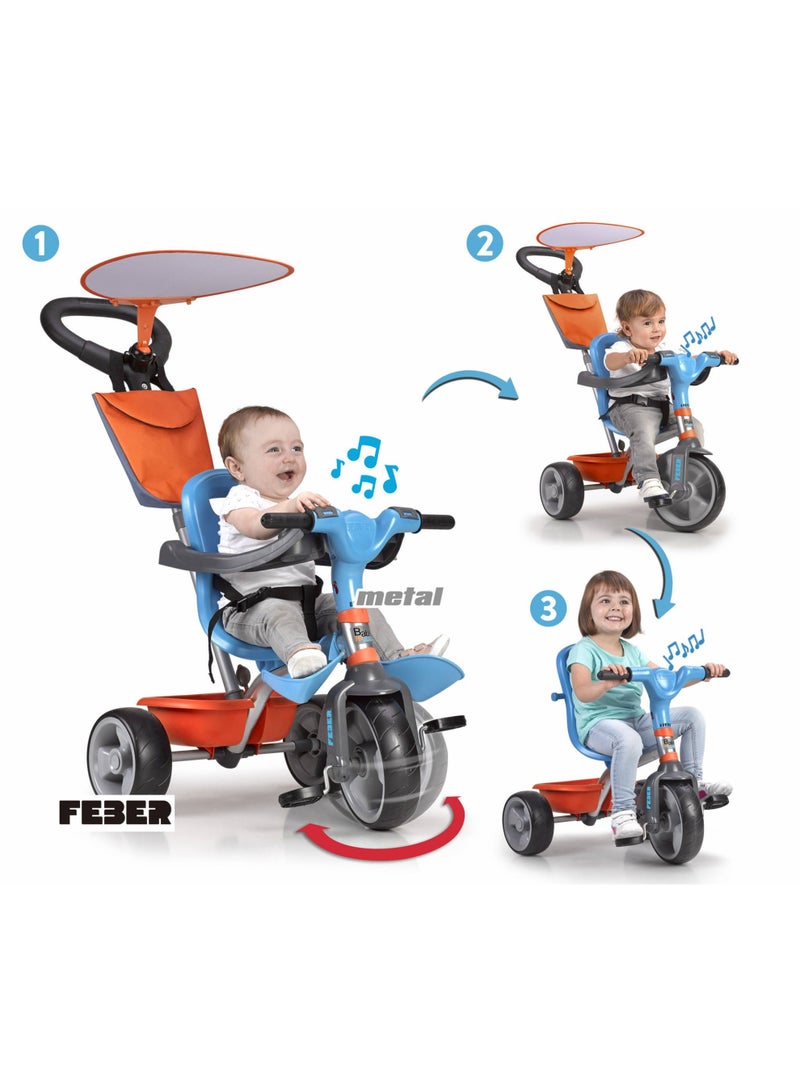 Feber Trike Baby Plus Music C20 | Adjustable Seat and Push Handle with Hood and Footrest | Kids up to 5 Years Old | Baby Tricycle | Kids Trike | Bike for Kids | Baby Bike | Musical Tricycle | Easy to Drive - Image 3