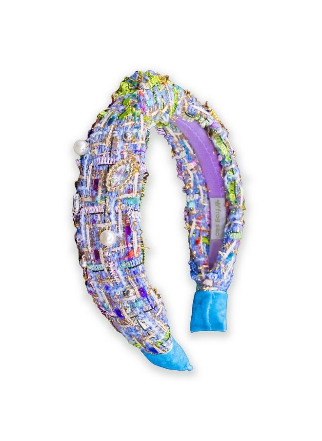 FROG SAC FROG SAC Knot Headbands for Girls - Embellished Pearl Rhinestone Knotted Hair Bands for Kids, Toddler Headband Accessories, Cute Little Girl Hairbands, Sparkly Head Band for Tweens Back to School  - Image 1