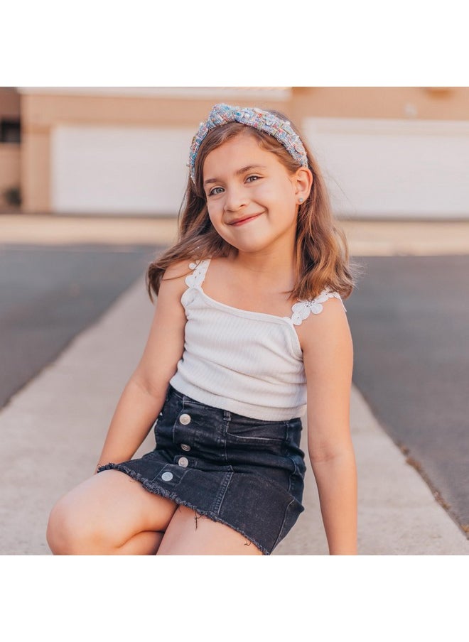 FROG SAC FROG SAC Knot Headbands for Girls - Embellished Pearl Rhinestone Knotted Hair Bands for Kids, Toddler Headband Accessories, Cute Little Girl Hairbands, Sparkly Head Band for Tweens Back to School  - Image 5