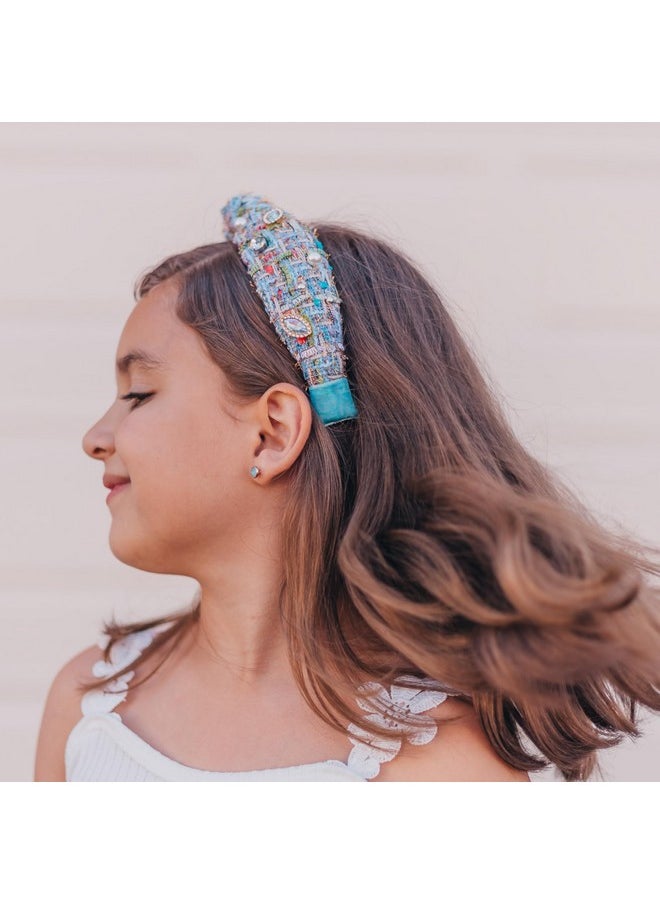 FROG SAC FROG SAC Knot Headbands for Girls - Embellished Pearl Rhinestone Knotted Hair Bands for Kids, Toddler Headband Accessories, Cute Little Girl Hairbands, Sparkly Head Band for Tweens Back to School  - Image 3