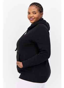 adidas Originals Women Plus Size Long Sleeves Outdoor Sweatshirt, Black  - Image 2