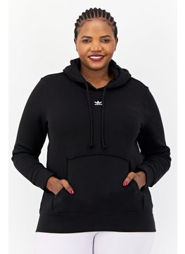 adidas Originals Women Plus Size Long Sleeves Outdoor Sweatshirt, Black  - Image 1